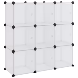 vidaXL Contenitore a Cubo con 9 Cubi e Ante Trasparente PP - Vista aggiuntiva 2