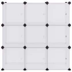 vidaXL Contenitore a Cubo con 9 Cubi e Ante Trasparente PP - Vista aggiuntiva 3
