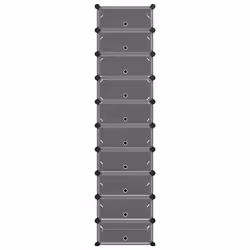 vidaXL Scarpiera Nera 44x32x174 cm in PP - Vista aggiuntiva 3