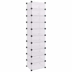 vidaXL Scarpiera Trasparente 44x32x174 cm in PP - Vista aggiuntiva 2