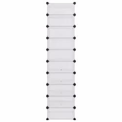 vidaXL Scarpiera Trasparente 44x32x174 cm in PP - Vista aggiuntiva 3