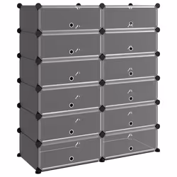 vidaXL Scarpiera Nera 94,5x36,5x106 cm in PP - Vista aggiuntiva 2