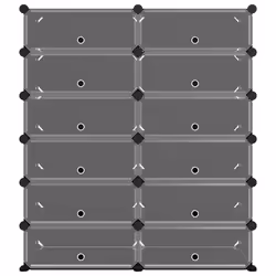vidaXL Scarpiera Nera 94,5x36,5x106 cm in PP - Vista aggiuntiva 3