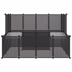 vidaXL Gabbia per Piccoli Animali Nera 143x107x93 cm in PP e Acciaio - Vista aggiuntiva 3