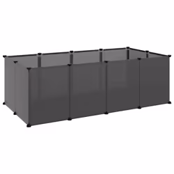 vidaXL Gabbia per Piccoli Animali Nera 144x74x46,5 cm in PP e Acciaio - Vista aggiuntiva 2