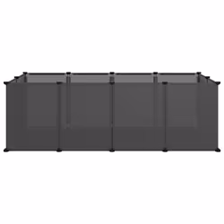 vidaXL Gabbia per Piccoli Animali Nera 144x74x46,5 cm in PP e Acciaio - Vista aggiuntiva 3