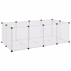 vidaXL Gabbia per Piccoli Animali Trasparente 144x74x46,5cm PP Acciaio - Vista aggiuntiva 2