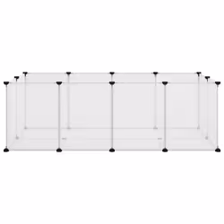 vidaXL Gabbia per Piccoli Animali Trasparente 144x74x46,5cm PP Acciaio - Vista aggiuntiva 3