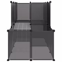 vidaXL Gabbia per Piccoli Animali Nera 142x74x93 cm in PP e Acciaio - Vista aggiuntiva 3