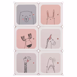 vidaXL Scaffale Portaoggetti per Bambini con 6 Cubi Rosa in PP - Vista aggiuntiva 3