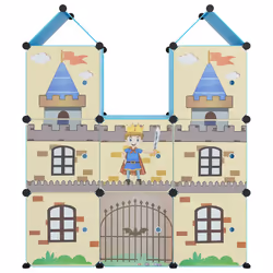 vidaXL Scaffale Portaoggetti per Bambini con 8 Cubi Blu in PP - Vista aggiuntiva 3