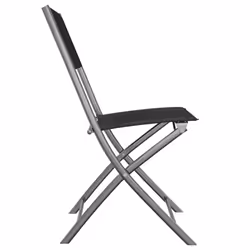 VidaXL 318767 sedia da esterno Terrazzo Tessuto, Acciaio Nero - Vista aggiuntiva 5