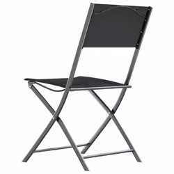 VidaXL 318767 sedia da esterno Terrazzo Tessuto, Acciaio Nero - Vista aggiuntiva 6