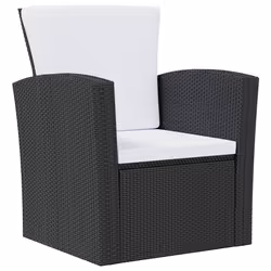 vidaXL Set Divani da Giardino 16 pz con Cuscini in Polyrattan Nero - Vista aggiuntiva 3