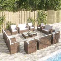 Vidaxl - Set Divani da Giardino 16 pz con Cuscini in Polyrattan Marrone