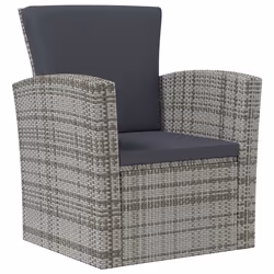 vidaXL Set Divani da Giardino 8 pz con Cuscini in Polyrattan Grigio - Vista aggiuntiva 3