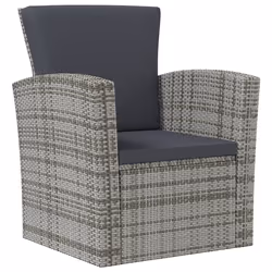 vidaXL Set Divani da Giardino 16 pz con Cuscini in Polyrattan Grigio - Vista aggiuntiva 3