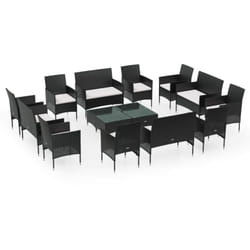 Vidaxl - Set Divani da Giardino 16 pz con Cuscini in Polyrattan Nero