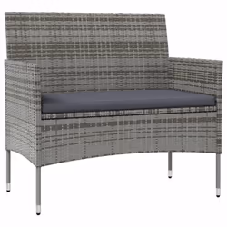 vidaXL Set Divani da Giardino 16 pz con Cuscini in Polyrattan Grigio - Vista aggiuntiva 3