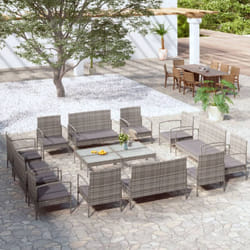Vidaxl - Set Divani da Giardino 16 pz con Cuscini in Polyrattan Grigio