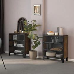 Armadietti 2 pz, Mobile Moderno Marrone Rustico 72x36x82 cm Metallo e MDF vidaXL 8112