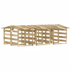vidaXL Pergole con Tetto 6 pz 100x90x100 cm Legno di Pino Impregnato - Vista aggiuntiva 2