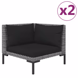 Set Divani da Giardino 3 pz Grigio Scuro Polyrattan Mezzo Tondocod mxl 71380 - Vista aggiuntiva 3
