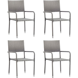 Sedie da Pranzo da Giardino 4pz Impilabili Grigie in Polyrattan Vidaxl