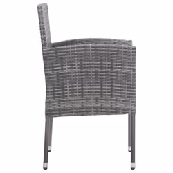 VidaXL 318705 sedia da esterno Terrazzo Seduta imbottita Rattan sintetico, Acciaio Grigio - Vista aggiuntiva 4