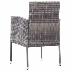 VidaXL 318705 sedia da esterno Terrazzo Seduta imbottita Rattan sintetico, Acciaio Grigio - Vista aggiuntiva 5