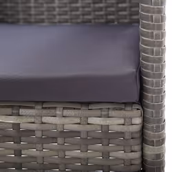 VidaXL 318705 sedia da esterno Terrazzo Seduta imbottita Rattan sintetico, Acciaio Grigio - Vista aggiuntiva 6