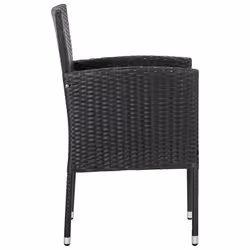 VidaXL 318709 sedia da esterno Terrazzo Seduta imbottita Rattan sintetico, Acciaio Nero - Vista aggiuntiva 4