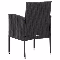 VidaXL 318709 sedia da esterno Terrazzo Seduta imbottita Rattan sintetico, Acciaio Nero - Vista aggiuntiva 5