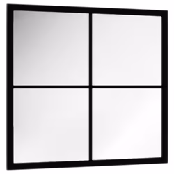 vidaXL Specchio da Parete Nero 40x40 cm in Metallo - Vista aggiuntiva 3