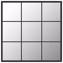 vidaXL Specchio da Parete Nero 60x60 cm in Metallo - Vista aggiuntiva 2