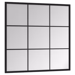vidaXL Specchio da Parete Nero 60x60 cm in Metallo - Vista aggiuntiva 3