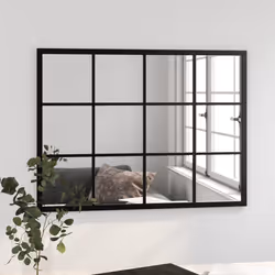 vidaXL Specchio da Parete Nero 80x40 cm in Metallo - Vista aggiuntiva 3