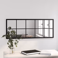 vidaXL Specchio da Parete Nero 100x40 cm in Metallo - Vista aggiuntiva 3