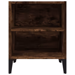 vidaXL Comodino con Gambe in Metallo Rovere Fumo 40x30x50 cm - Vista aggiuntiva 3