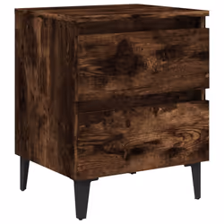 vidaXL Comodino con Gambe in Metallo Rovere Fumo 40x35x50 cm - Vista aggiuntiva 2