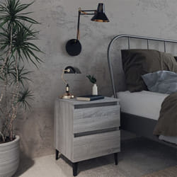Vidaxl - Comodino con Gambe in Metallo e 2 cassetti vari colori colore : Grigio