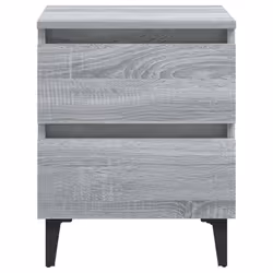 vidaXL Comodini con Gambe in Metallo 2 pz Grigio Sonoma 40x35x50 cm - Vista aggiuntiva 3