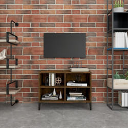 Vidaxl - Mobile tv con Gambe in Metallo Rovere Fumo 69,5x30x50 cm