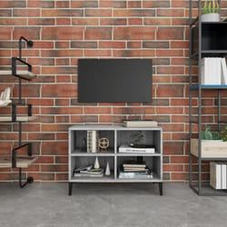 Vidaxl - Mobile tv con Gambe in Metallo Grigio Sonoma 69,5x30x50 cm