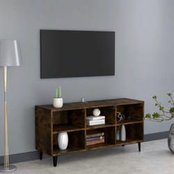 Vidaxl - Mobile tv con Gambe in Metallo Rovere Fumo 103,5x30x50 cm 810819
