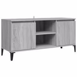 vidaXL Mobile TV con Gambe in Metallo Grigio Sonoma 103,5x35x50 cm - Vista aggiuntiva 2