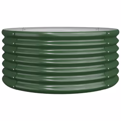 vidaXL Vaso da Giardino Acciaio Zincato 80x80x36 cm Verde - Vista aggiuntiva 2