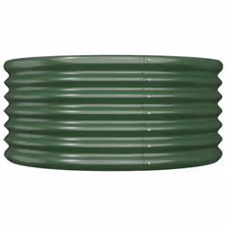 vidaXL Vaso da Giardino Acciaio Zincato 80x80x36 cm Verde - Vista aggiuntiva 3