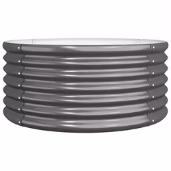 vidaXL Vaso Giardino Acciaio Zincato 80x80x36cm Antracite - Vista aggiuntiva 2