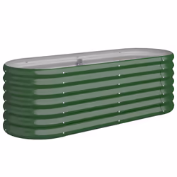 vidaXL Letto Giardino Acciaio Zincato 114x40x36 cm Verde - Vista aggiuntiva 2